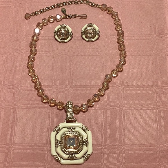 Heidi Daus Necklace Earring Set.  Pierced Earrings. - Picture 5 of 16